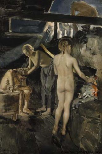 Akseli Gallen-Kallela In the sauna Sweden oil painting art